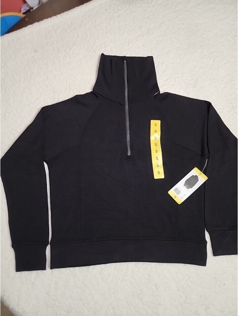 Danskin womens Luxe Half Zip Black Pullover S/P NWT 1899375 Vietnam